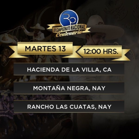 III Campeonato Nacional Centenario Programa 2019 Agosto 13 martes 12